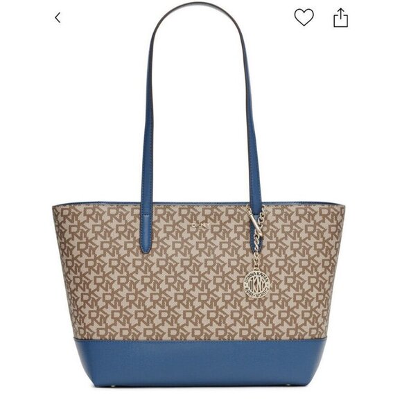 DKNY Bryant Medium Tote In Hemp/coastal Blue large bag - Picture 1 of 7